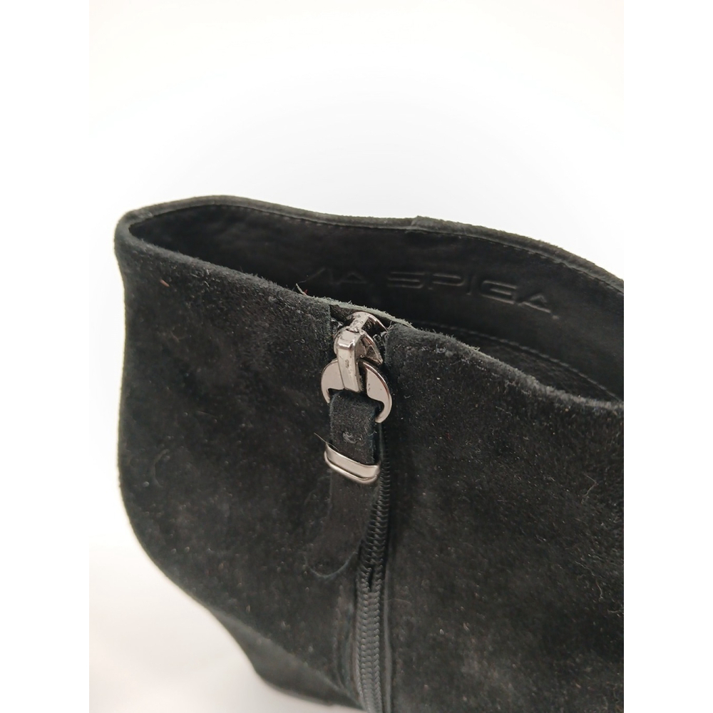 Via Spiga Black Suede Ankle Wedge Boots Size 7 Booties - Picture 6 of 16